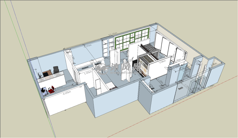 办公室的室内设计模型