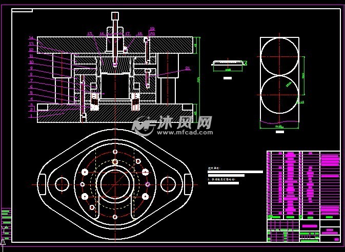 轴承盖模具设计图纸
