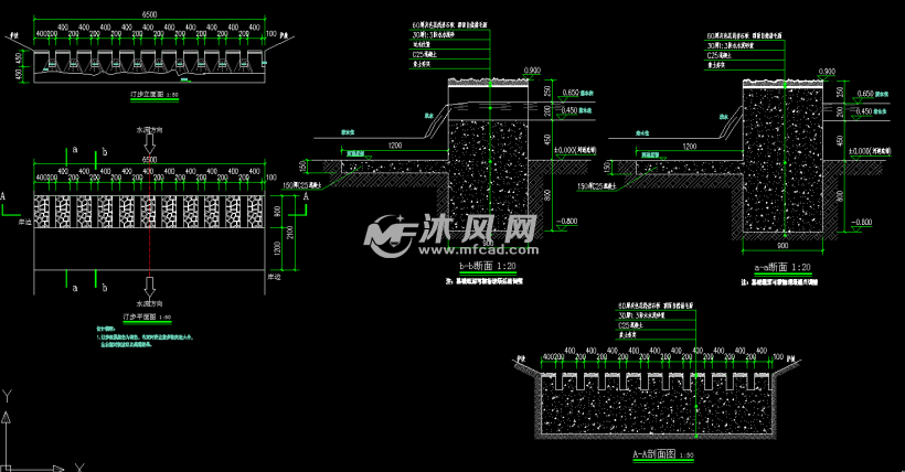 河道过水汀步 施工图