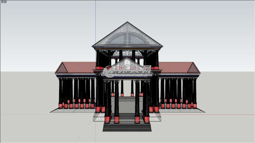 罗马神庙的三维模型 - 建筑模型图纸 - 沐风网