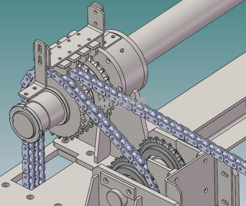 左侧传动链条部分详细结构图