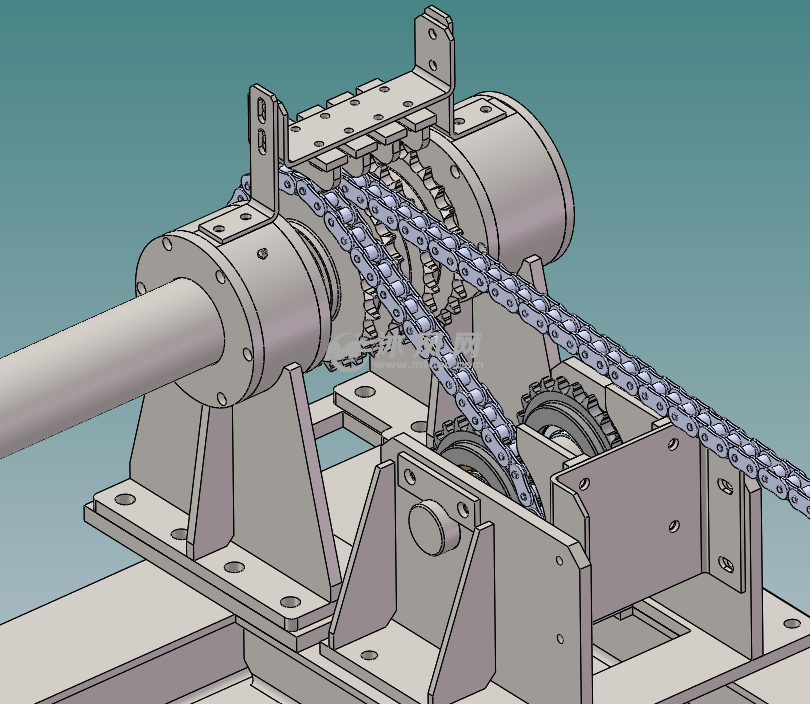 右侧传动链条部分详细结构图