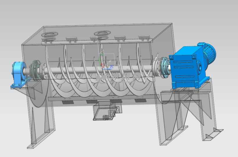 卧式搅拌机三维