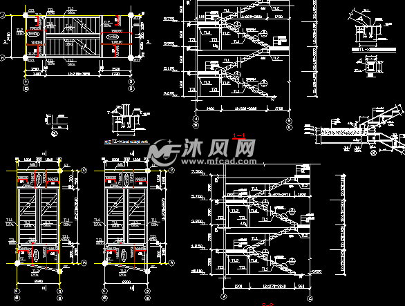 楼梯类型设计 详图,图库图纸 沐风网