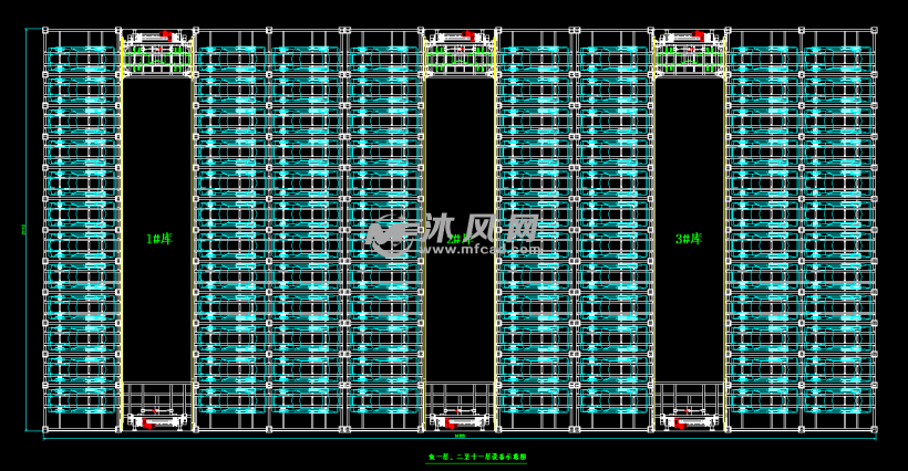 平面车库移动方案图 - 交通建筑图纸 - 沐风网