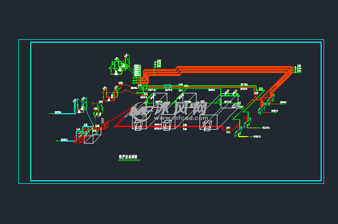 锅炉房管道立体图