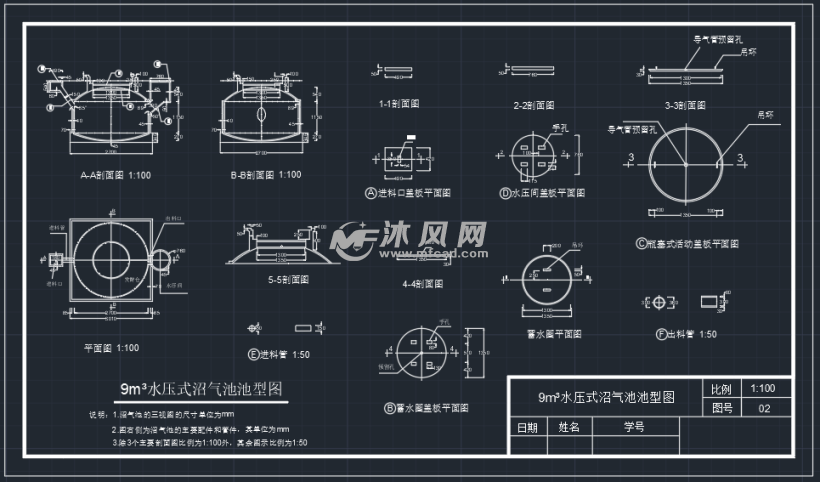 沼气池构造详图