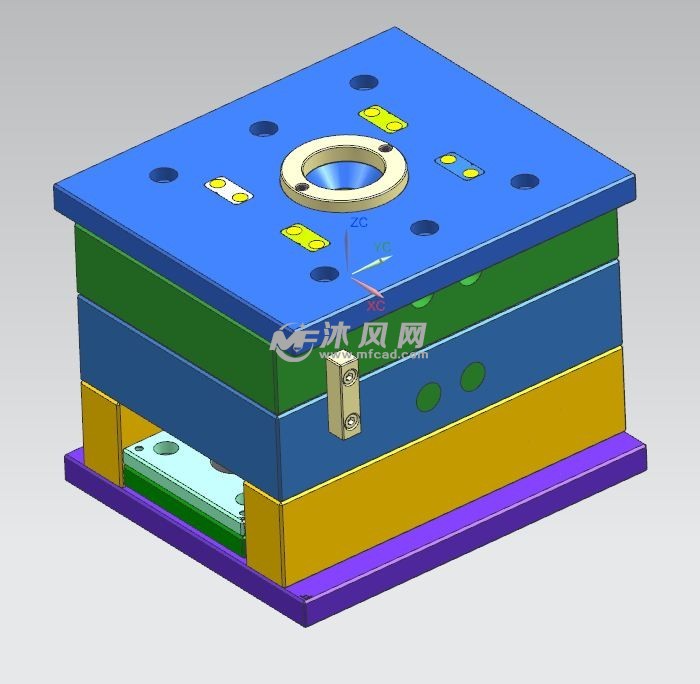 玩具零件前模斜弹模图