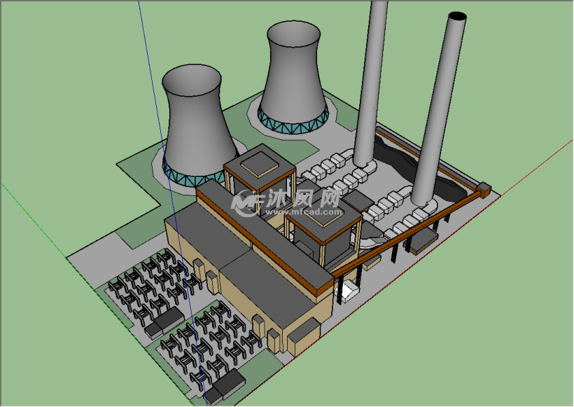 某新区小型核电站 - 建筑模型图纸 - 沐风网