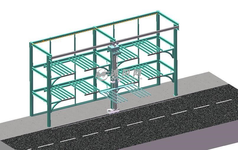 单立柱梳齿式立体车库模型