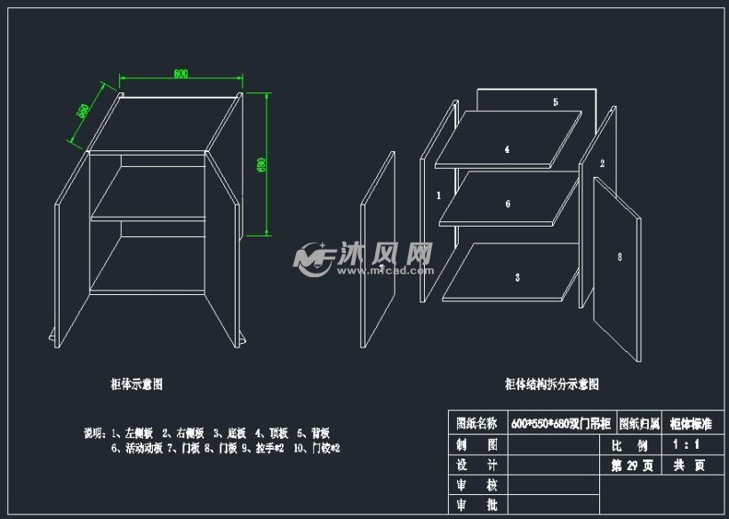 全屋定制橱柜地柜安装结构拆解图