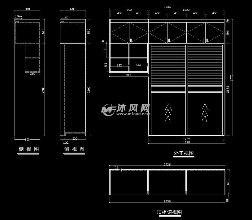 全屋定制莱茵之梦衣柜书柜组合设计方案图纸