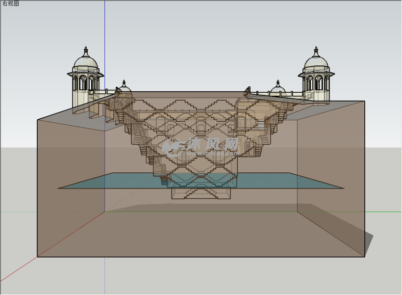 印度阶梯井的三维模型