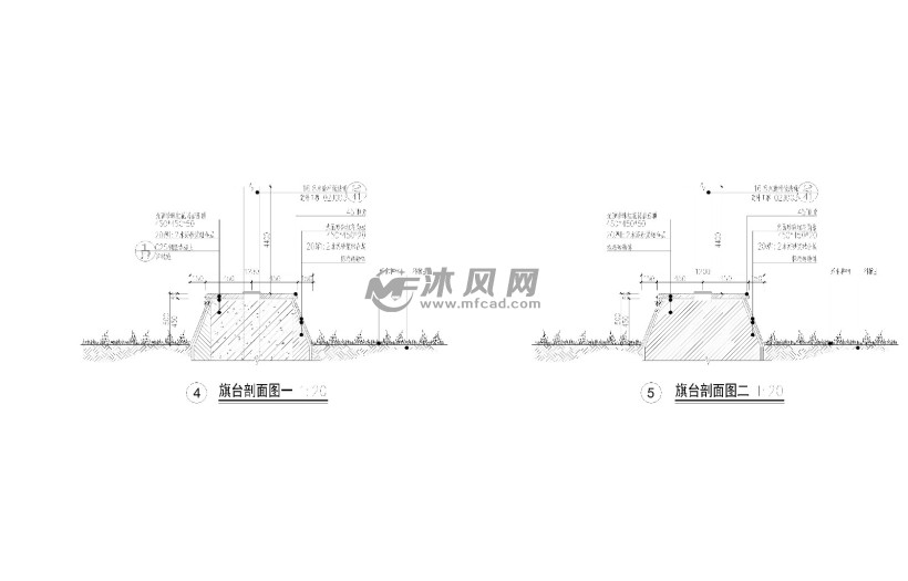 旗台旗杆做法详图