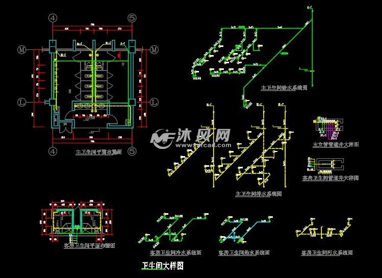 酒店给排水cad系统施工图