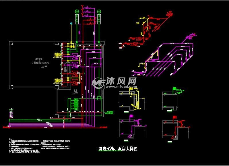 消防水池,泵房大样图