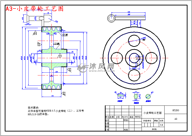 小皮带轮砂型铸造工艺