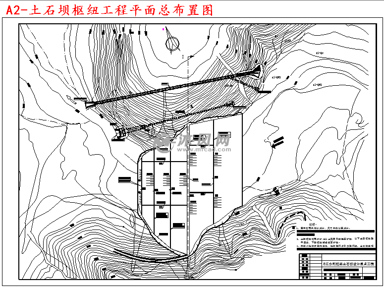 a2-土石坝枢纽工程平面总布置图