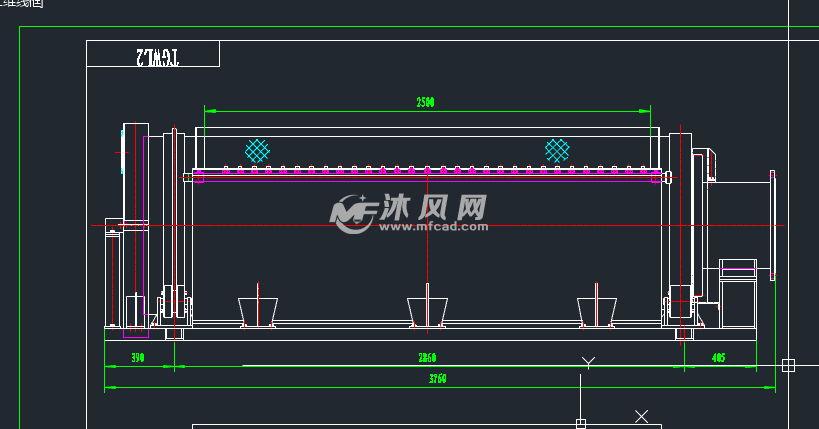 8m2转鼓格栅外形尺寸图