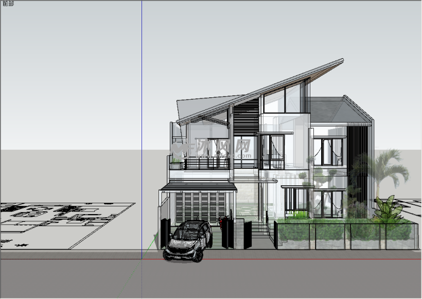 现代欧式豪华住宅设计 - 建筑模型图纸 - 沐风网