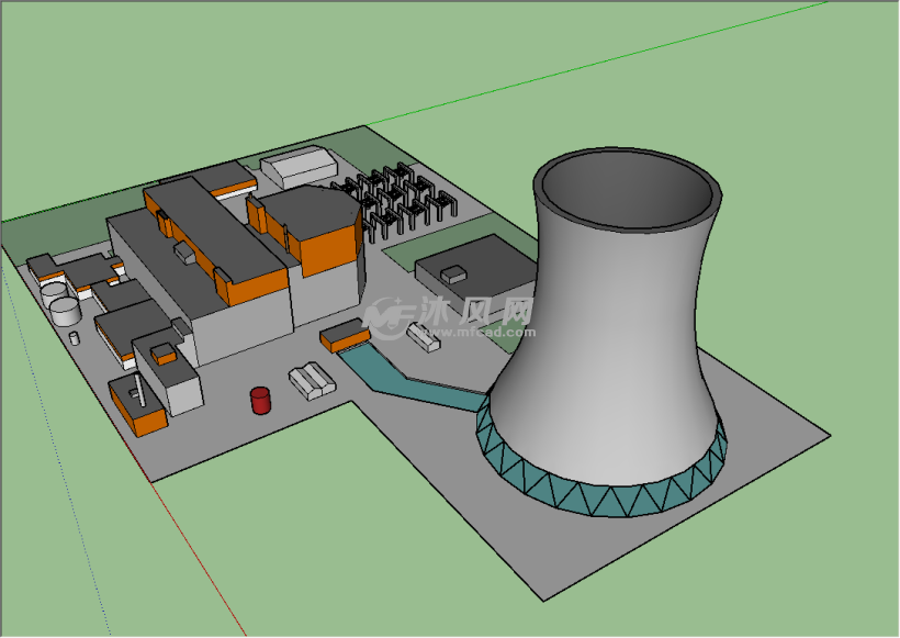 国外某小型核电站模型 - 建筑模型图纸 - 沐风网