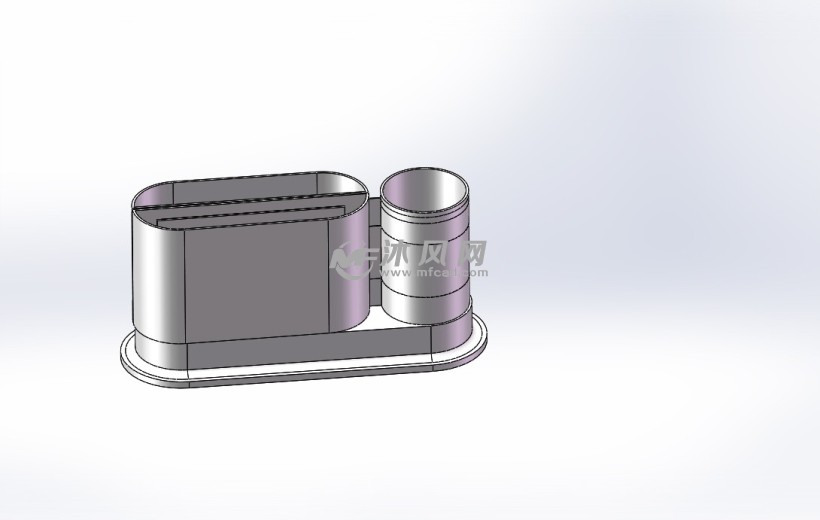 办公室笔筒模型图 办公用品图纸 沐风网