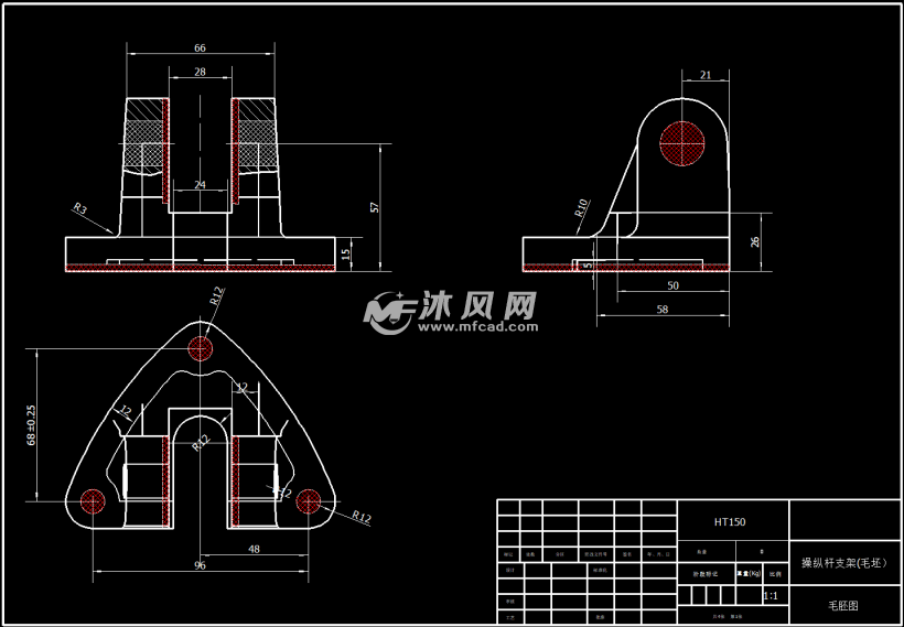 操纵杆零件毛坯图