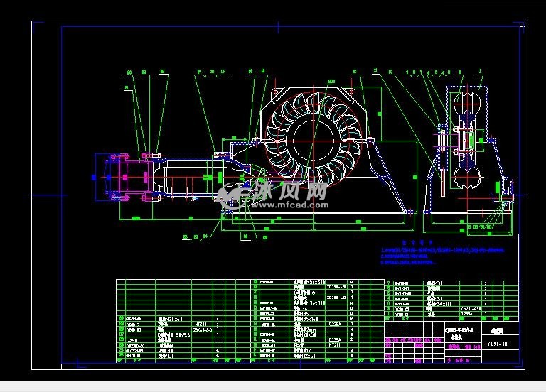 cja237-w-90水轮机结构图纸主机装配图
