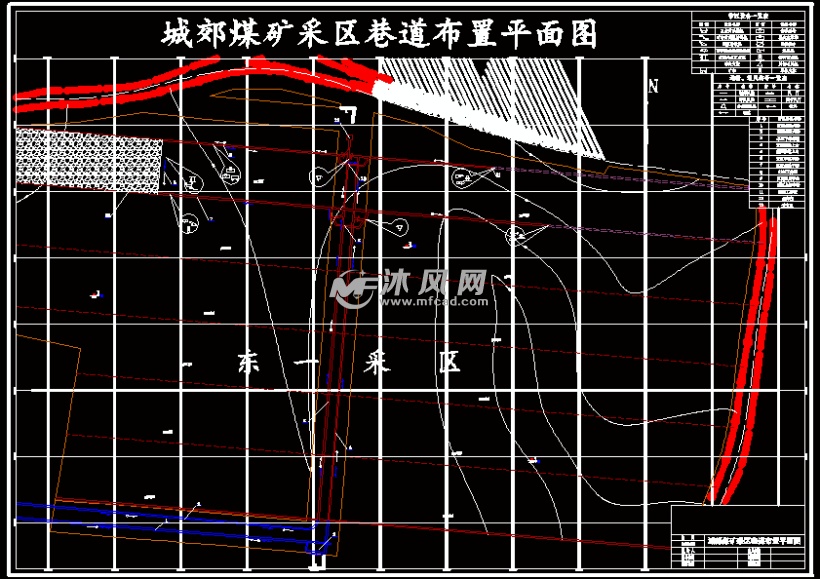 城郊煤矿采区巷道布置平面图