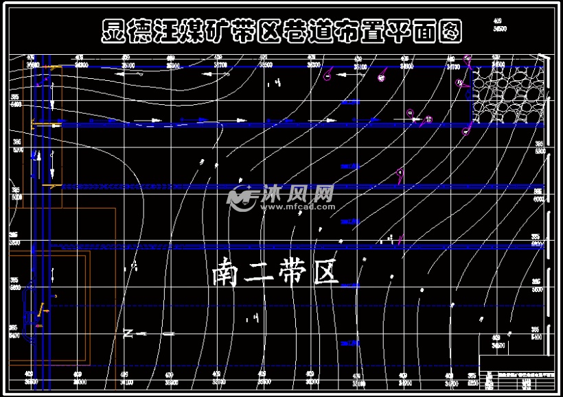 显德汪煤矿带区巷道布置平面图