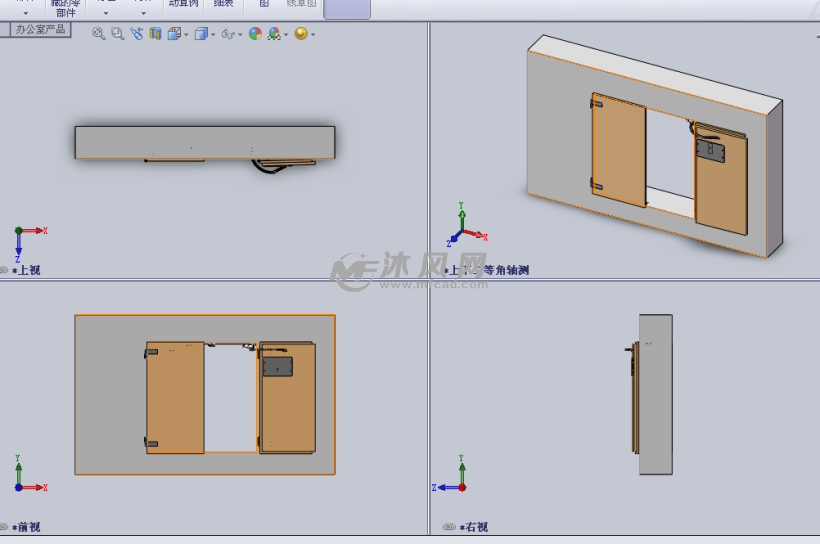 智能百叶窗设计模型三视图