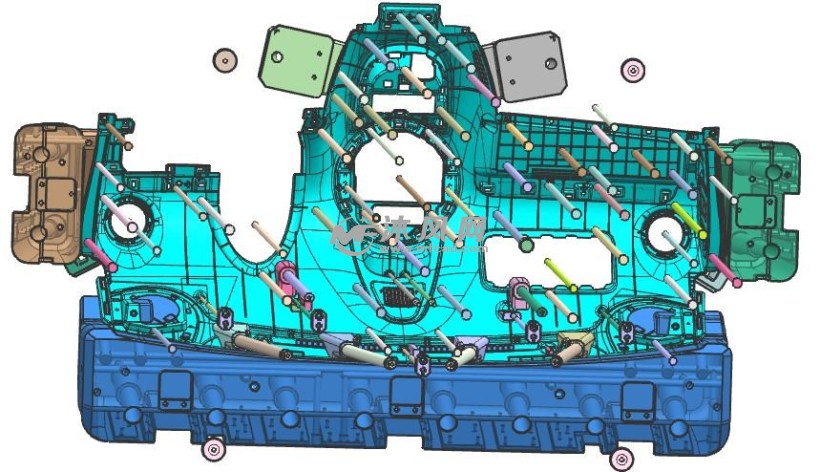 汽车仪表板模具-02-模具脱模结构