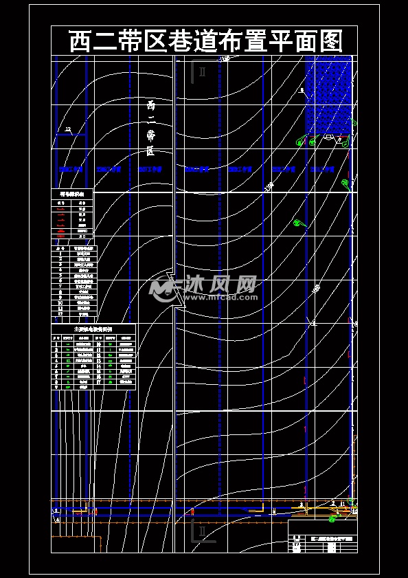 西二带区巷道布置平面图