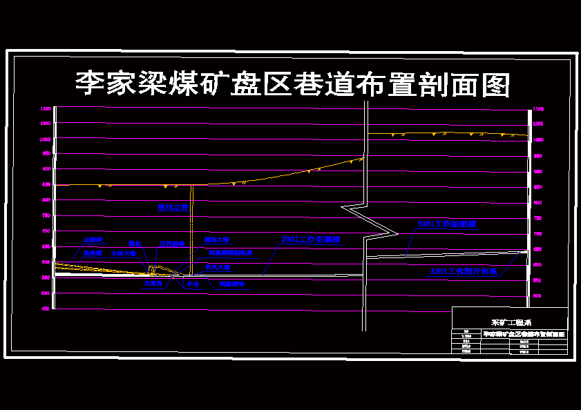 盘区巷道布置剖面图