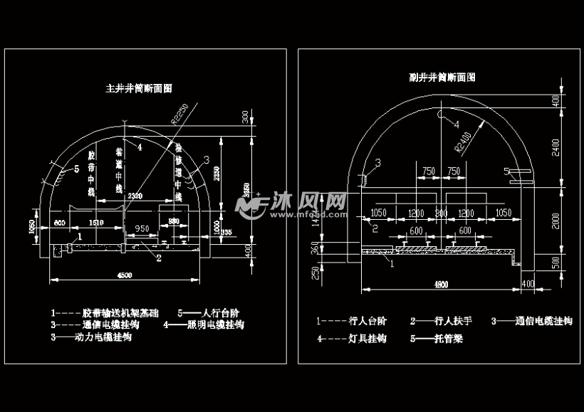 主副井井筒断面图