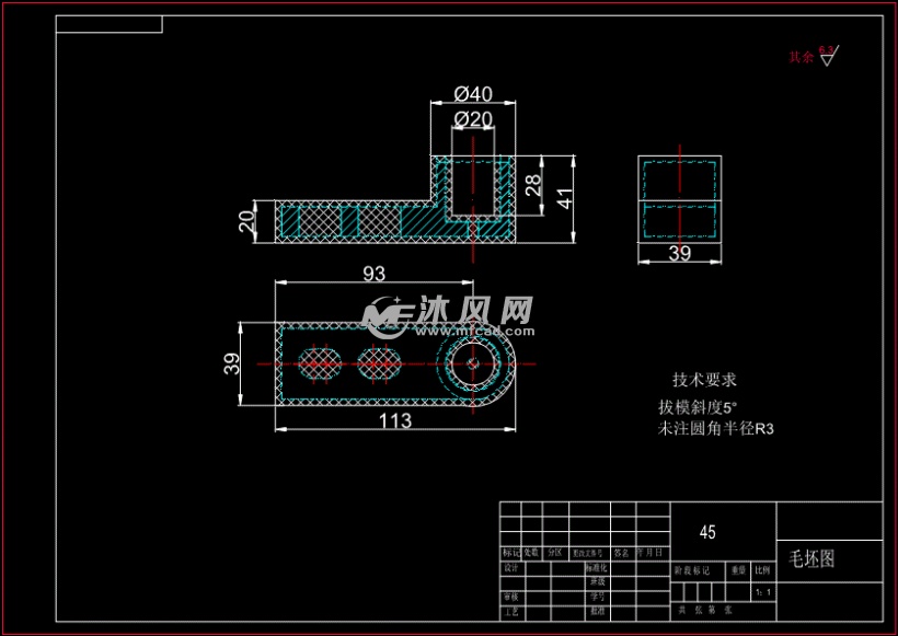 轴承座铣端面夹具设计 - 机械加工图纸 - 沐风网