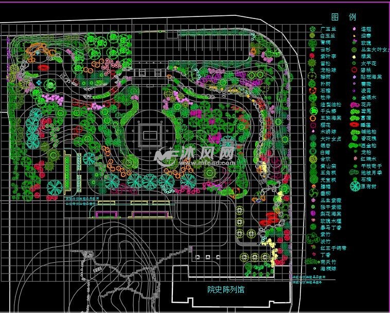 某小公园cad施工图 - 景观规划设计图图纸 - 沐风网