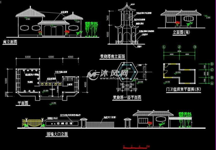 围墙大门立面