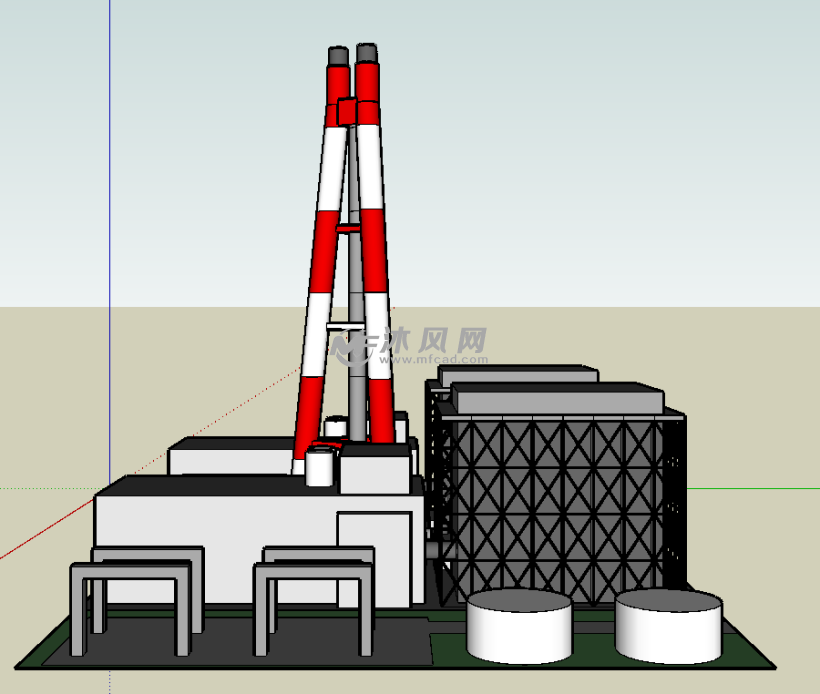 某小型核电站规划模型 - 建筑模型图纸 - 沐风网