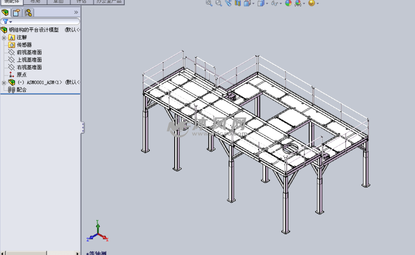 钢结构的平台设计模型树特征模型图