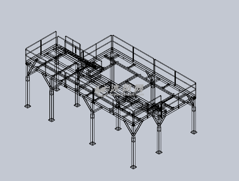 钢结构的平台设计模型线形图