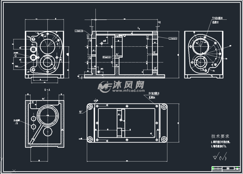 变速箱体零件图