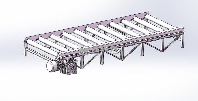 滚筒输送机三维模型图