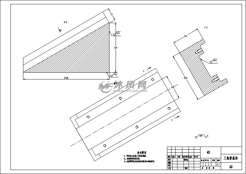 铣尺寸64的凹槽面夹具设计 - 零部件模型图纸 - 沐风网