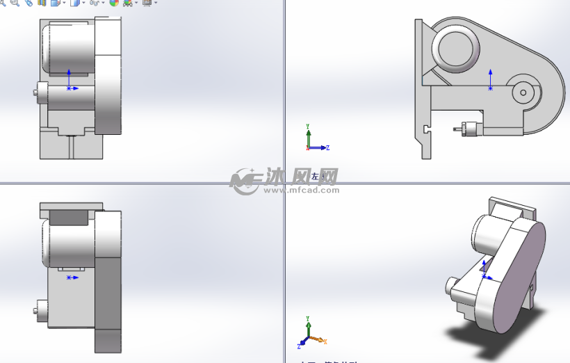 电动冲床模型三视图