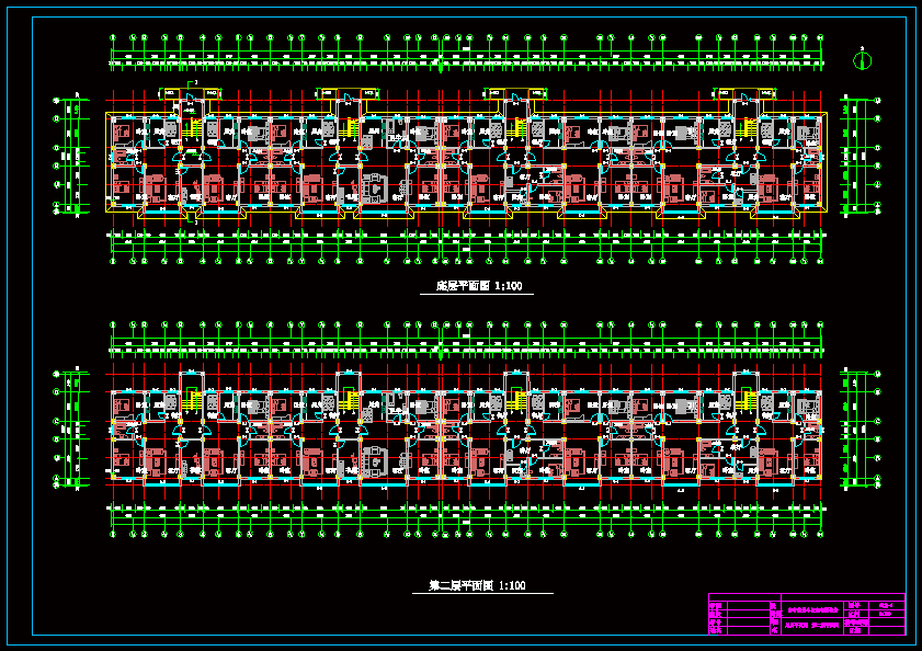 底层平面图 第二层平面图