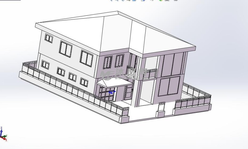 独栋别墅设计模型建模 - 建筑模型图纸 - 沐风网