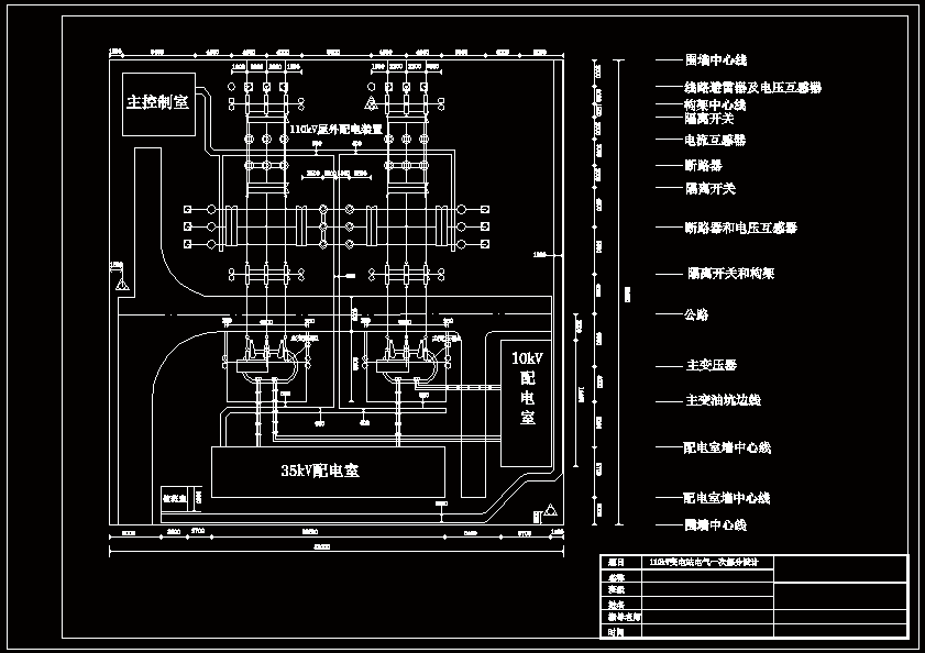 110kv变电站的电气一次部分设计 - 设计方案图纸