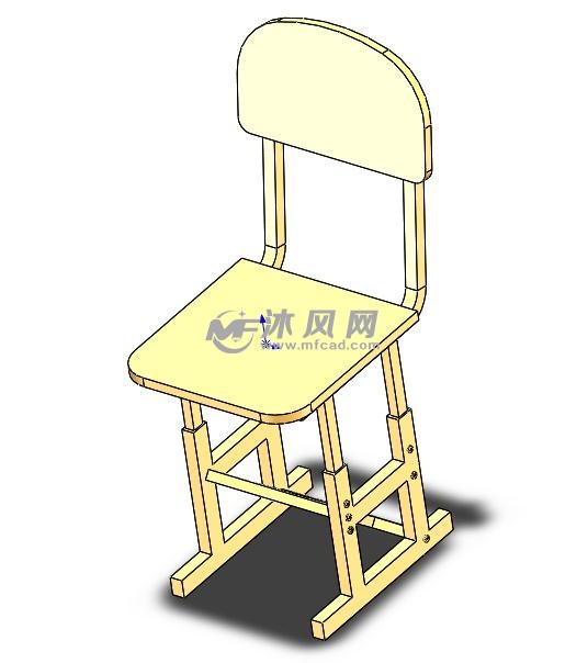 学生椅子三维学生椅子三维侧视图学生椅子三维轴测图图纸描述学生椅子