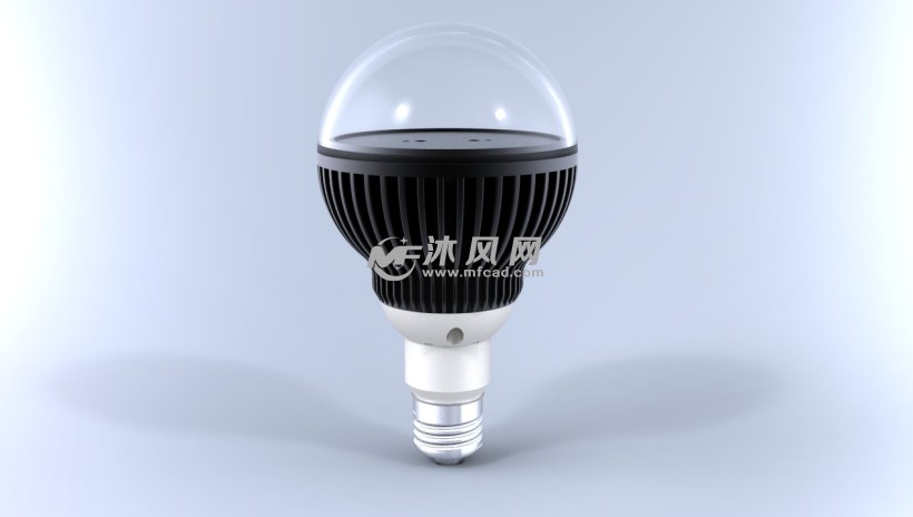 led球泡灯整灯效果图(黑色)